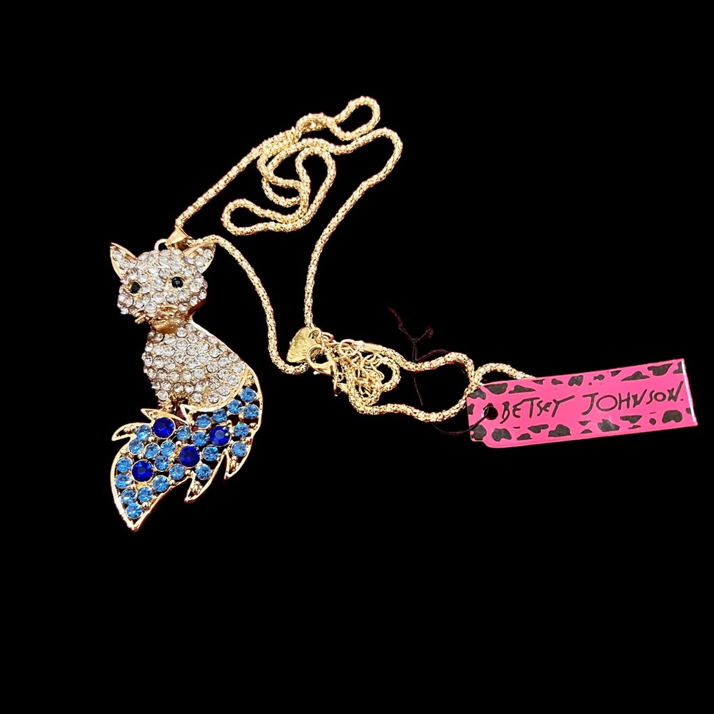 Betsey Johnson fox rhinestone necklace - Picture 3 of 3